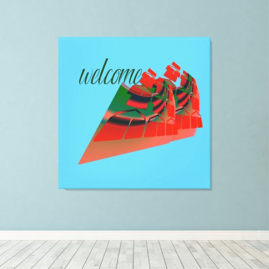 ウェルカムオマージュ祝、ホティング、ヴェネラティ キャンバスプリント (インサイチュ (ウッドフロア))