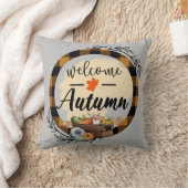 ウェルカムオータムカボチャヴィンテージコットン16"X16 クッション (ブランケット)