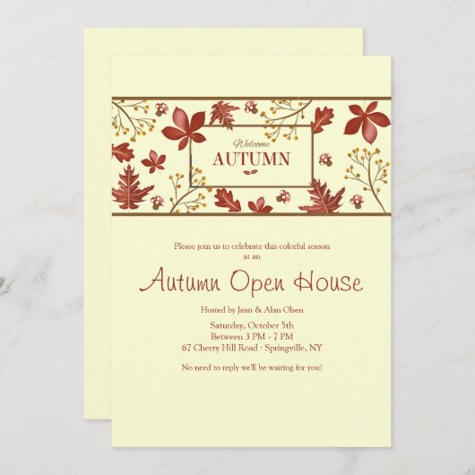 ウェルカムオータムバナー招待状 招待状 (正面/裏面)