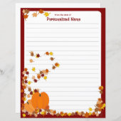 ウェルカムオータムライン紙シート (正面/裏面)