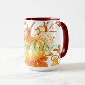 ウェルカムオータム秋パンプキ離れンつる植物 マグカップ (正面右)