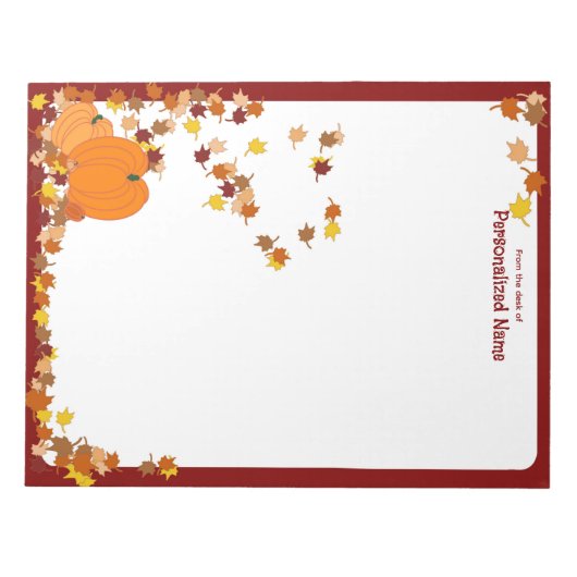 ウェルカムオータム – 裏打ちなし ノートパッド (正面)