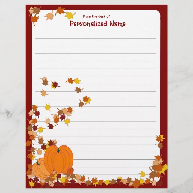 ウェルカムオータム – 裏打ち レターヘッド (正面)