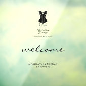 ウェルカムオープニングアワーズランジェリーストア透明 ウィンドウサイン (シート3)