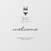 ウェルカムオープニングアワーズランジェリーストア透明 ウィンドウサイン (シート)