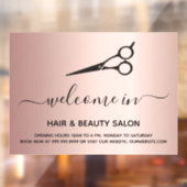 ウェルカムオープンヘア美しいサロンバラ金ゴールド ウィンドウサイン (シート2)