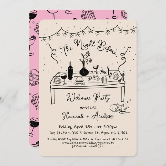 ウェルカムカジュアルナイトウィーファイブレストラン 招待状 (正面/裏面)