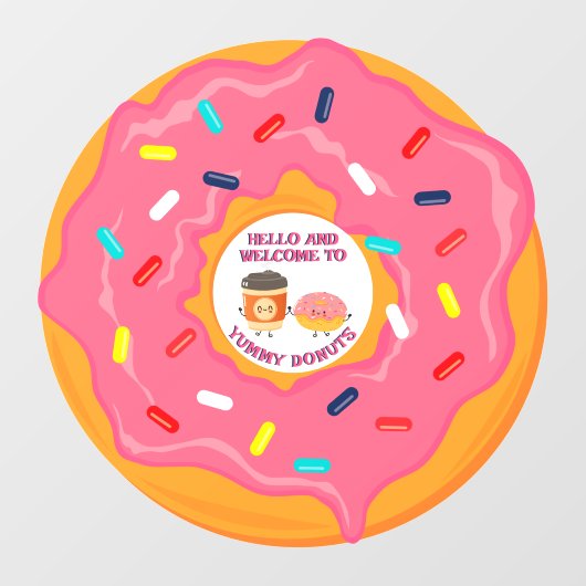 ウェルカムカスタマイズコーヒーとドーナッツショップベスティーズ ウィンドウサイン (シート)