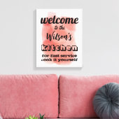 ウェルカムカスタムキッチン引用文ユーモアのウォールアート キャンバスプリント (インサイチュ (リビング))