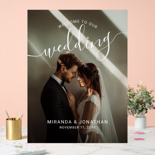 ウェルカムカスタムフォト結婚の発泡ボード アクリルサイン (ウェディング)