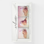 ウェルカムカスタムポートレート作成3フォト枠白 横断幕 (縦)