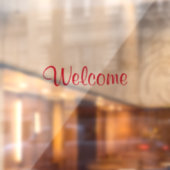 ウェルカムカスタム文字メッセージレッドホカラフルーム ウィンドウサイン (シート2)