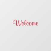 ウェルカムカスタム文字メッセージレッドホカラフルーム ウィンドウサイン (シート)