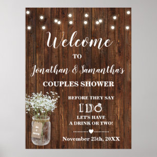 ウェルカムカップルシャワー西カントリー結婚式 ポスター