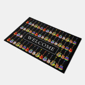 ウェルカムカラフルギターパターン ドアマット (アングル)