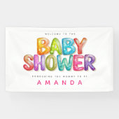 ウェルカムカラフルトゥRainbowストライプベビーシャワー 横断幕 (横)