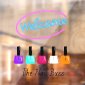 ウェルカムカラフルネイルサロンサインウィンドウの固定 ウィンドウサイン (シート2)