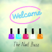 ウェルカムカラフルネイルサロンサインウィンドウの固定 ウィンドウサイン (シート3)