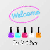 ウェルカムカラフルネイルサロンサインウィンドウの固定 ウィンドウサイン (シート)