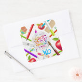 ウェルカムカラフル新学期スクエア スクエアシール (封筒)