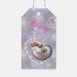 ウェルカムガールベビーシャワーギフトラベル ギフトタグ