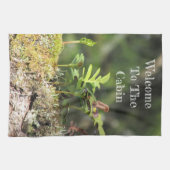 ウェルカムキャビンファーンモス自然グリーンプラントゲスト キッチンタオル (横)