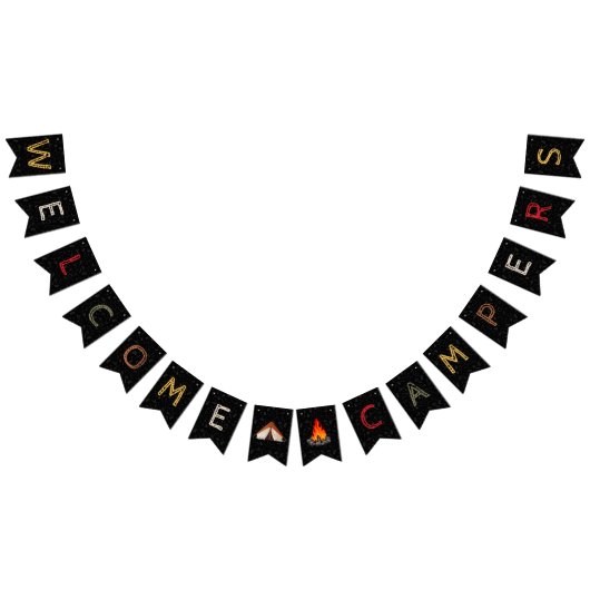 ウェルカムキャンパーズバンティングバナー バンティングフラッグ (全)