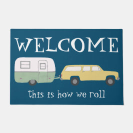 ウェルカムキャンペートレーラヴィンテージモーターホカスタマイズーム ドアマット