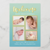 ウェルカムギャラリーフォイルベビー誕生のお知らせ 箔シーズンカード (正面)