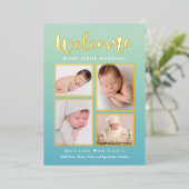 ウェルカムギャラリーフォイルベビー誕生のお知らせ 箔シーズンカード (立ち正面)