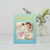 ウェルカムギャラリーフォイル誕生のお知らせポストカード 箔シーズンポストカード (立ち正面)