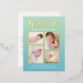 ウェルカムギャラリーフォイル誕生のお知らせポストカード 箔シーズンポストカード (正面/裏面)