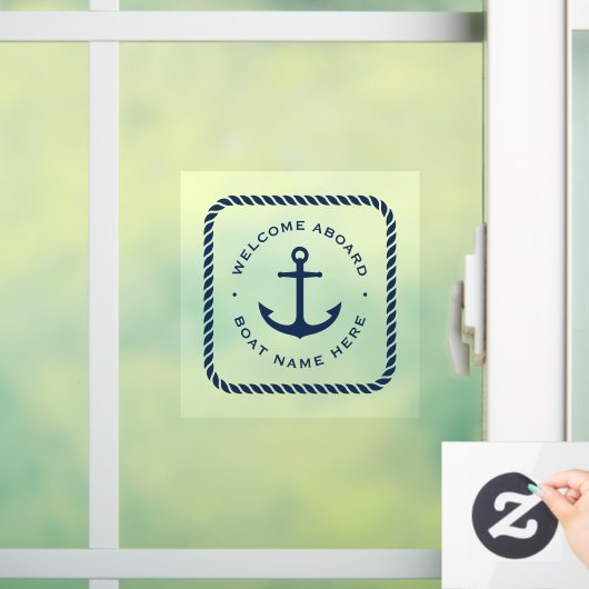 ウェルカムクアボードいかりとロープボー縁どトの名前 ウィンドウサイン (ホーム)