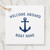 ウェルカムクアボード船の名航海の前シーいかりネイビー フェイバータグ (正面)