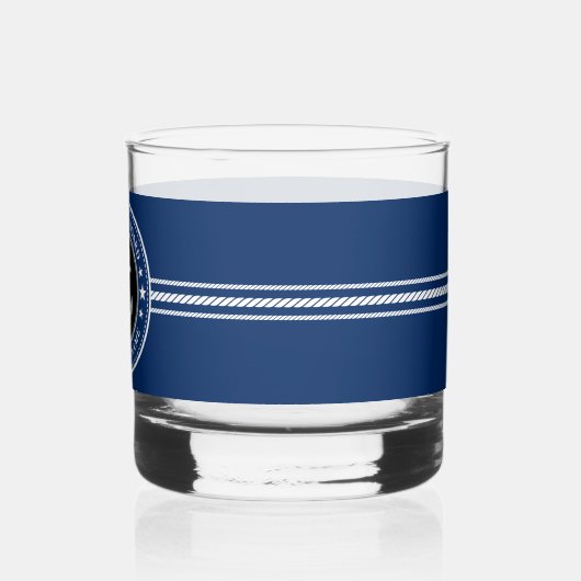 ウェルカムクアボード船名いかりロープスターズネイビー ウイスキーグラス (裏面)