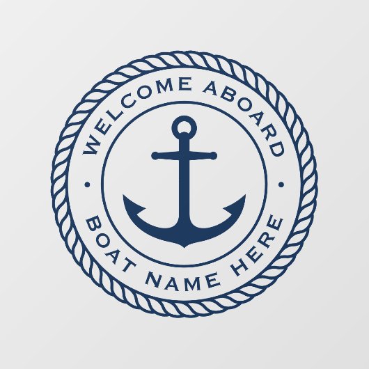 ウェルカムクアボード船名いかりロープ縁ど ウィンドウサイン (シート)