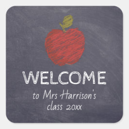 ウェルカムクラスシャルボード新学期先生 スクエアシール