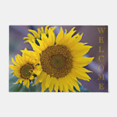 ウェルカムクラスタひまわりクローズアップ写真 ドアマット (正面)