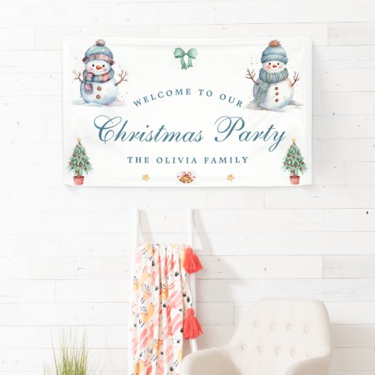 ウェルカムクリスマスホリデーバナー雪だるま 横断幕 (インサイチュ)
