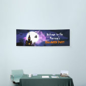 ウェルカムクリー幽霊のよく出るムハウスハローウィンパーティ 横断幕 (トレードショー)