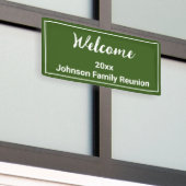 ウェルカムグリーンとホワイトネームファミリー懇親会 横断幕 (ビルの外側)