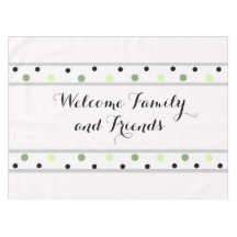 ウェルカムグリーンブラック水玉模様