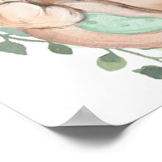 ウェルカムグリーンリーベア金ゴールドベビーシャワーのポスター ポスター (角)