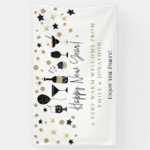 ウェルカムゲストニューイヤーパーティー名カクテル 横断幕 (縦)