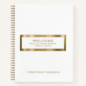 ウェルカムゲストブックホワイト金ゴールド ノートブック (正面)