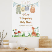 ウェルカムコテージコアキツネマッシュルームベビーシャワー ポスター (キッチン)