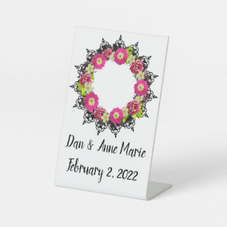 ウェルカムサイネージリースフラワーズアートフローラ 台座サイン