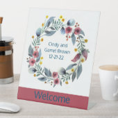 ウェルカムサイネージリースフラワーズアートフローラ 台座サイン (インサイチュ)