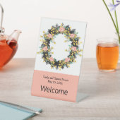 ウェルカムサイネージリースフラワーズフローラアート 台座サイン (インサイチュ)