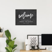 ウェルカムサインあなたのサイズを選ぶブラシ付き黒板 ポスター (ホームオフィス)